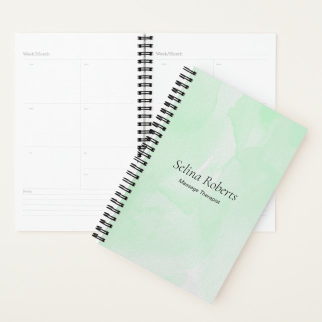 Custom name green watercolor planer (Anzeige)