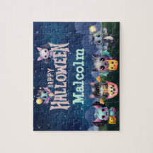 Custom Name Halloween Dragon Puzzle 