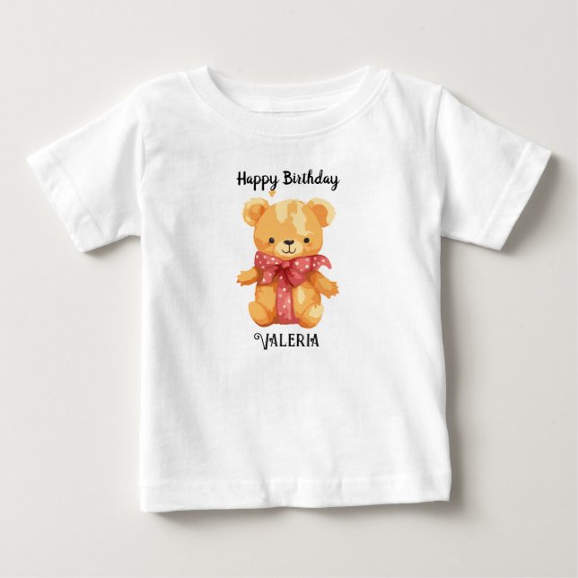 Custom Name Happy Birtday Baby T-shirt (Vorderseite)