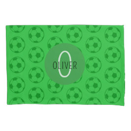 Custom Name Kids Soccer Ball Green Kissenbezug