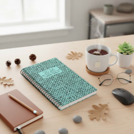 Custom Name Knit Turquoise Planner Planer