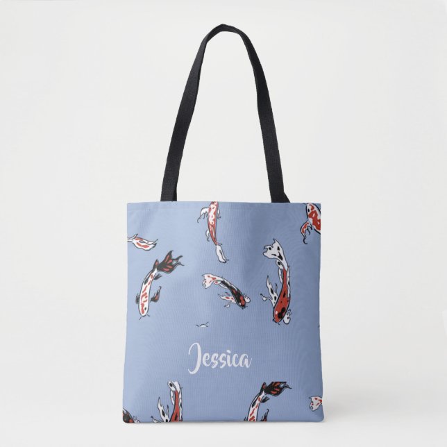 Custom name koi fish blue tasche (Vorderseite)
