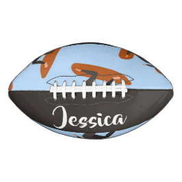 Custom name lady surfing the waves football