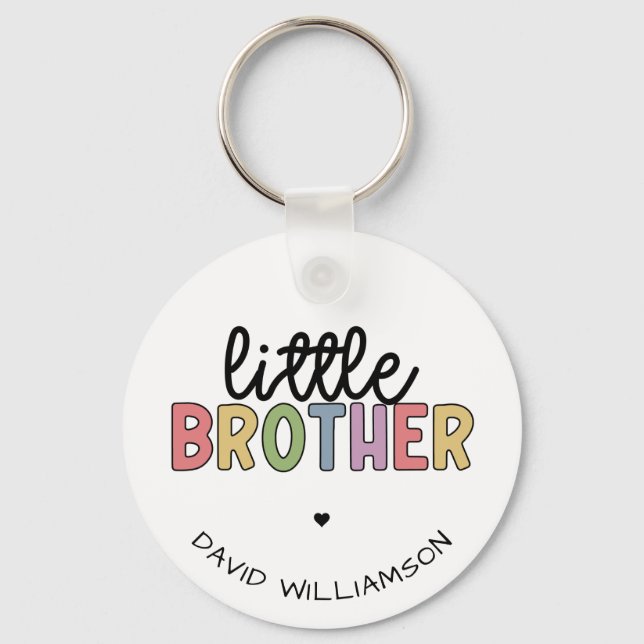 Custom Name Little Brother Cute Personalized  Schlüsselanhänger (Vorderseite)