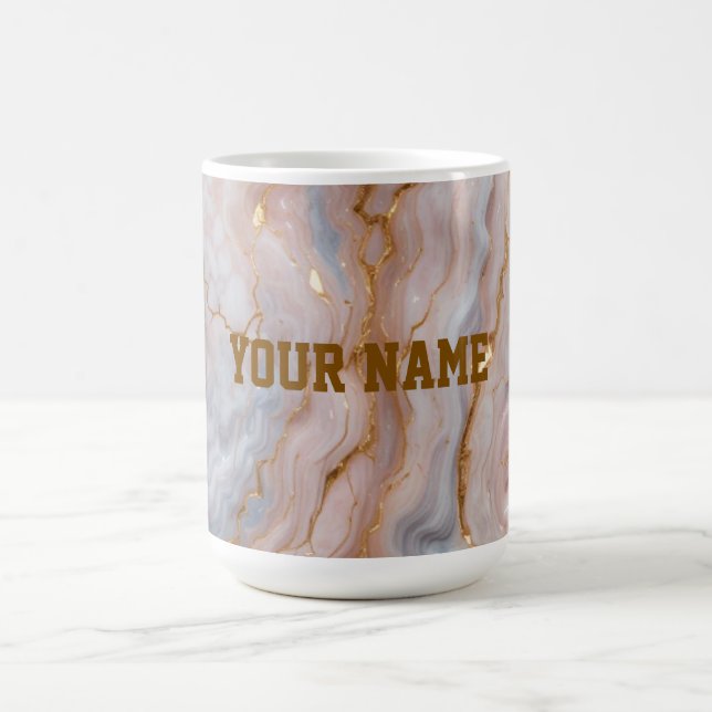 Custom Name Marble Mug | Personalized Gold Textmug Kaffeetasse (Mittel)