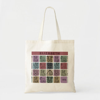 Custom Name Miniature Schnauzer Retro Art Gift Tragetasche