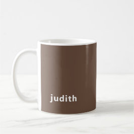 Custom Name Mocha Brown Mug Personalized Minimal Kaffeetasse
