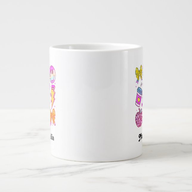 Custom Name Mug, Custom Teacher Mug,Back to school Jumbo-Tasse (Vorderseite)
