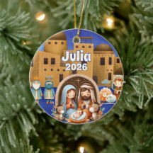 Custom Name Nativity Ornament