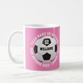 Custom Name Number Team Name Soccer Ball Kaffeetasse