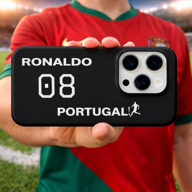 Custom Name Number Team Soccer Silhouette iPhone 15 Pro Hülle (Von Creator hochgeladen)