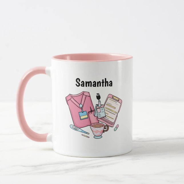 Custom Name Nurse Coffee Mug Gift Tasse (Links)