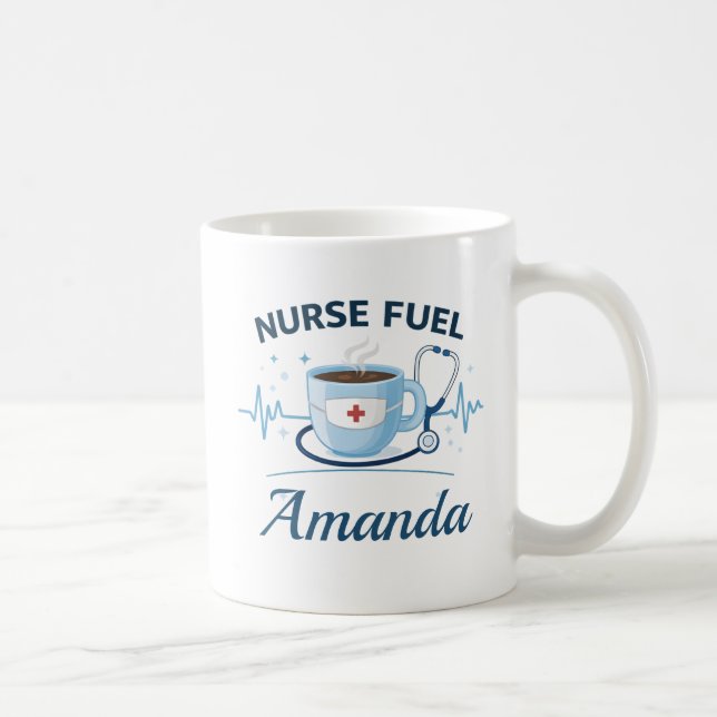 Custom Name Nurse Fuel Coffee Mug Gift Kaffeetasse (Rechts)