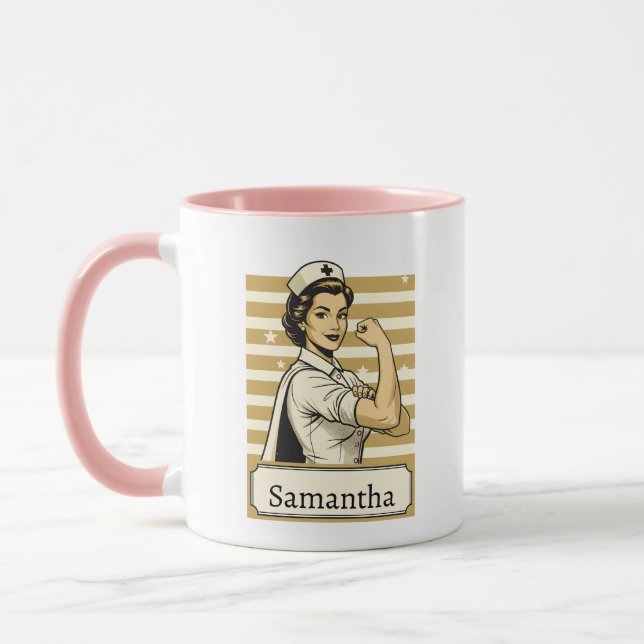 Custom Name Nurse life Coffee Mug Gift (Gauche)