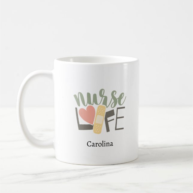 Custom Name Nurse life Coffee Mug Gift Kaffeetasse (Links)