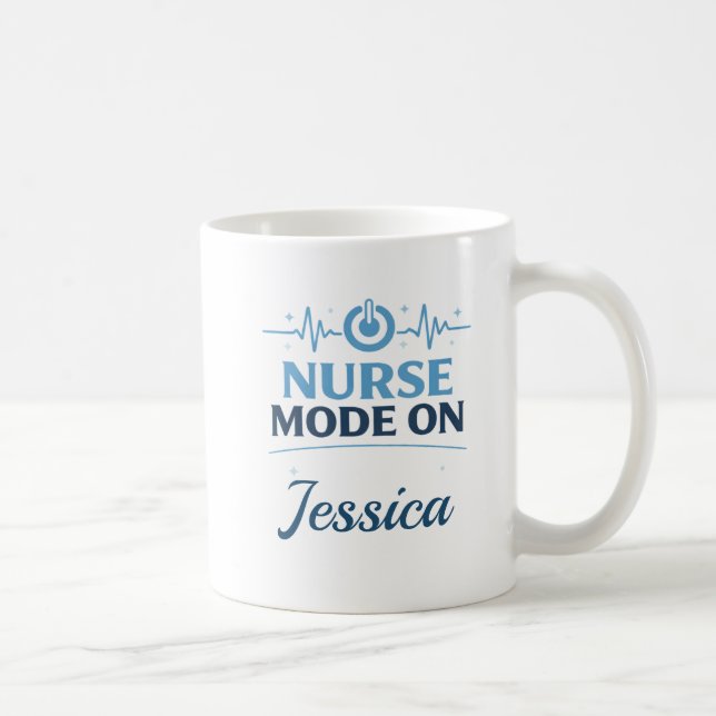 Custom Name Nurse Mode On Coffee Mug Gift Kaffeetasse (Rechts)