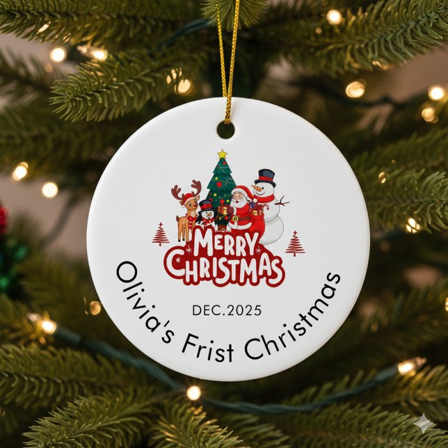 Custom Name Ornament, Baby's First Christmas Keramik Ornament (Von Creator hochgeladen)
