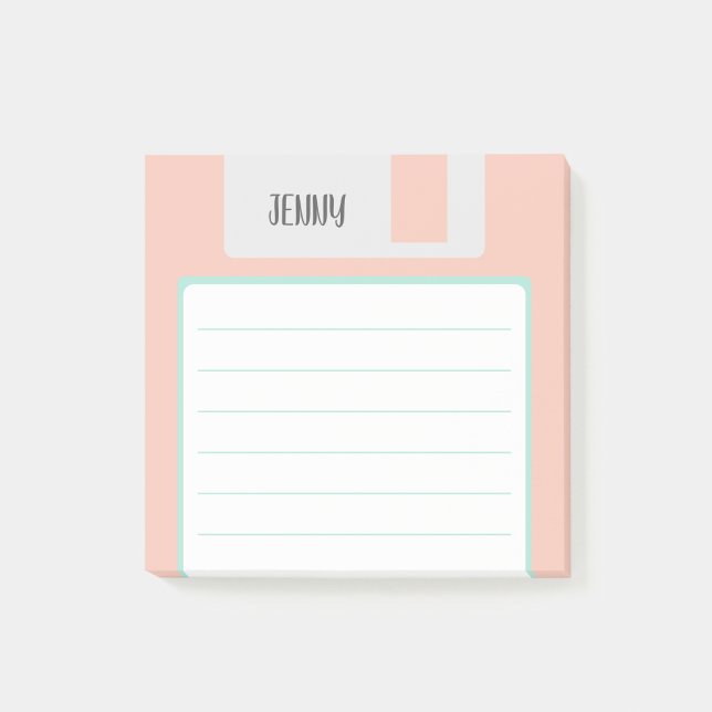 Custom Name Pastel Floppy Disk, Y2K Aesthetic Post-it Klebezettel (Von Creator hochgeladen)