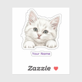 Custom Name Personalized Kitten Art Gift Aufkleber