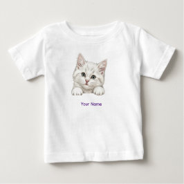 Custom Name Personalized Kitten Art Gift Baby T-shirt