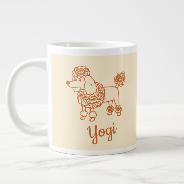 Custom Name Poodle Ornament – Handdrawn Dog Gift Jumbo-Tasse (Links)