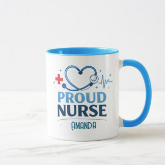 Custom Name Proud Nurse Coffee Mug Gift Tasse