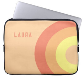 Custom name Rainbow Target – pink, Peach Laptopschutzhülle
