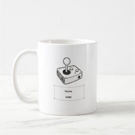 Custom Name Retro Joystick Gamer Sketch Kaffeetasse
