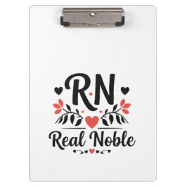 Custom Name RN Real Noble Floral Gift Klemmbrett