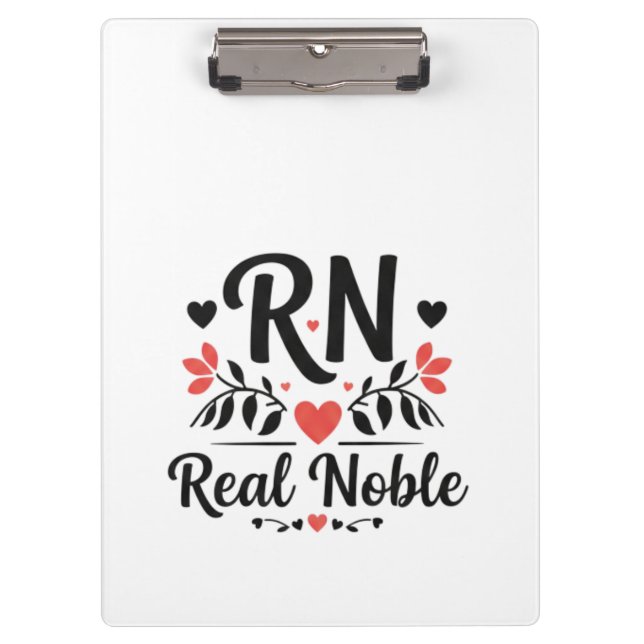 Custom Name RN Real Noble Floral Gift Klemmbrett (Vorderseite)