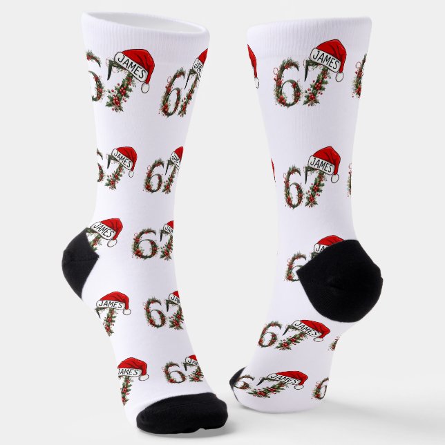Custom name Six Seven Socks, Teen Slang Socks Socken (Gewinkelt)