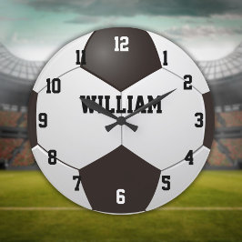 Custom Name Soccer Football Große Wanduhr