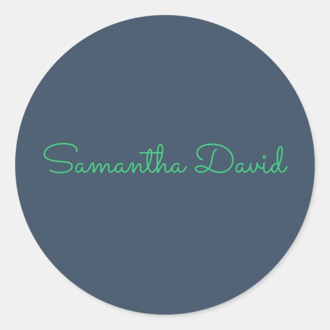 Custom Name Sticker – Mint Green & Dark Gray (Vorderseite)