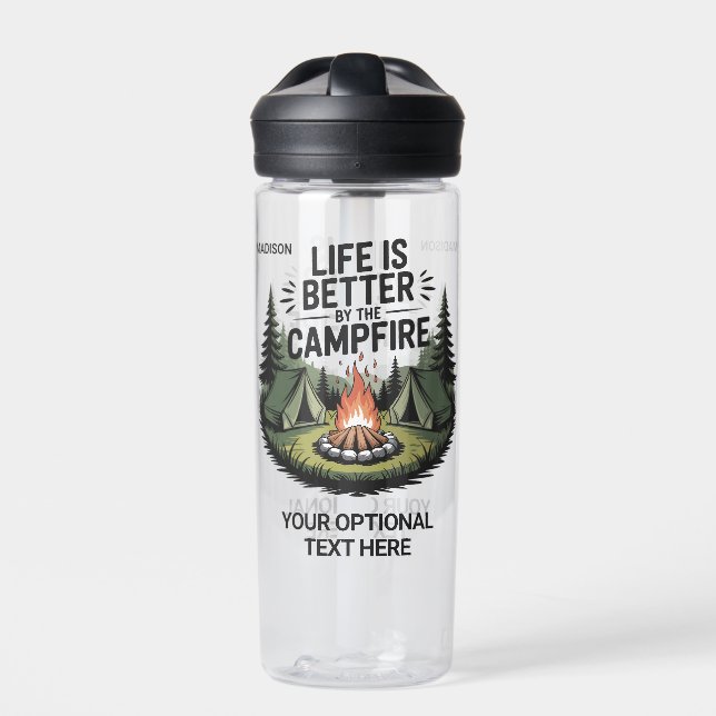 Custom Name & Text Camping Trinkflasche (Vorderseite)
