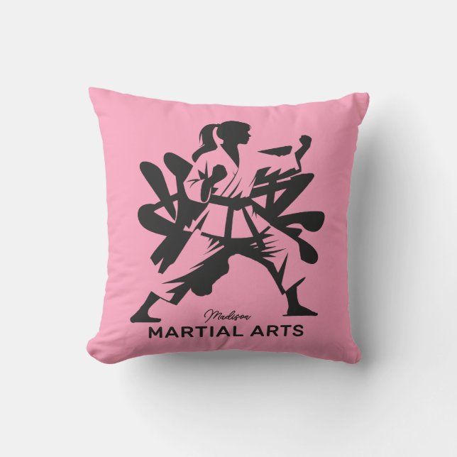 Custom Name, Text & Color Martial Arts Kissen (Vorderseite)