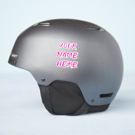 Custom Name Text Script Pink Helmet Stickers Aufkleber