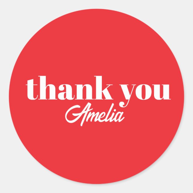 Custom Name Thank You Stickers (Vorderseite)