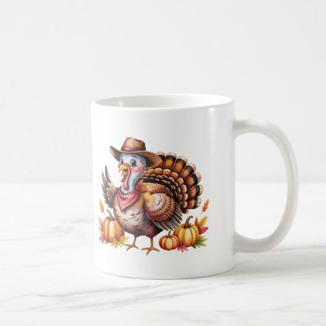 Custom name Thanksgiving turkey fall Kaffeetasse (Rechts)