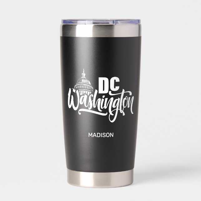 Custom Name Washington DC Thermobecher (Vorderseite)