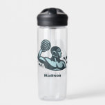 Custom Name Water Polo Trinkflasche<br><div class="desc">Change the name field to what you want. Using the editing tool on each side, you can also change the font and its size and color, and the background color of this item, if you wish. See my store for more items with this design.</div>