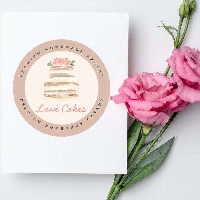 Custom Name Wedding Cake Business Sticker (Von Creator hochgeladen)