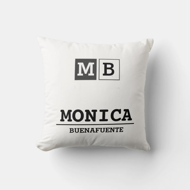 Custom Name with Initials monogram  Kissen (Vorderseite)