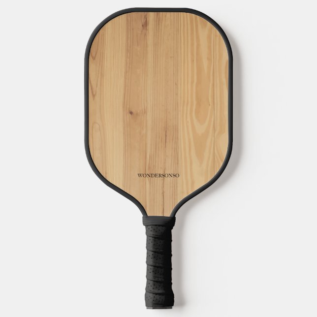 Custom Name wood texture Pickleball Schläger (Vorderseite)