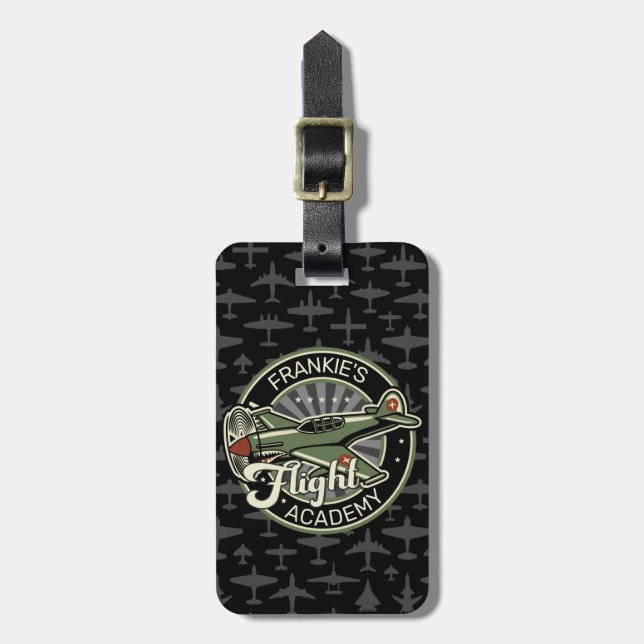 Custom NAME WWII Military Fighter War Plane Retro Gepäckanhänger (Vorderseite vertikal)