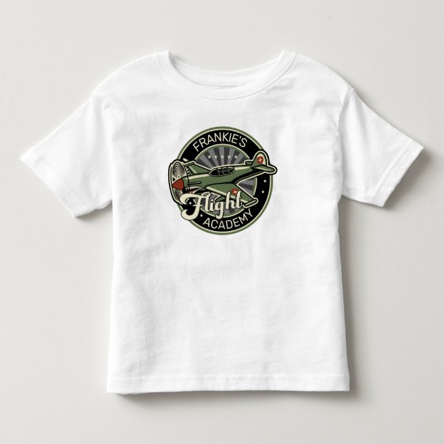 Custom NAME WWII Military Fighter War Plane Retro Kleinkind T-shirt (Vorderseite)