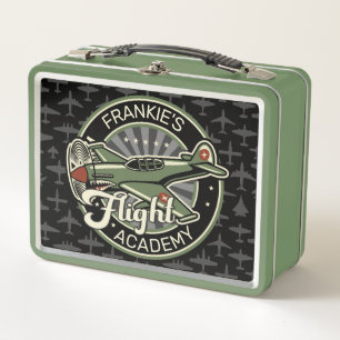 Custom NAME WWII Military Fighter War Plane Retro Metall Brotdose