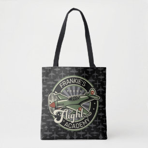 Custom NAME WWII Military Fighter War Plane Retro Tasche