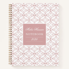 Custom Name & Year Dusty Rose Vector Pattern Notizbuch
