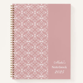 Custom Name & Year Dusty Rose Vector Pattern Notizbuch