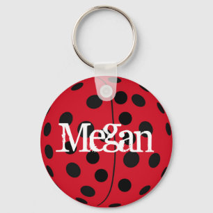 Custom Named Megan Ladybug Keyring Schlüsselanhänger